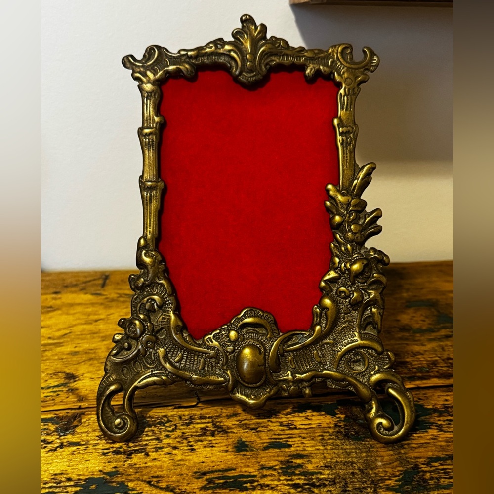 Vintage Brass Ornate Photo Frame